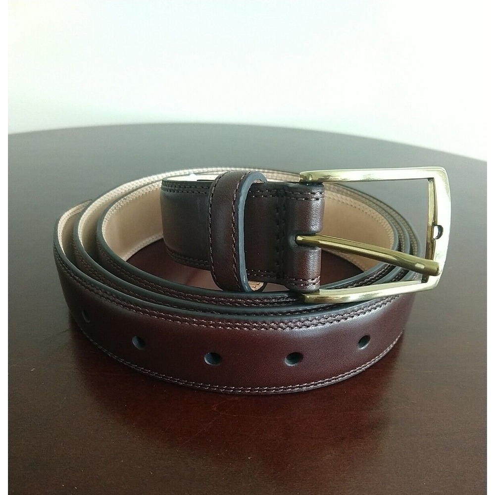 Lands End Brown Leather Belt New Size 46 472993